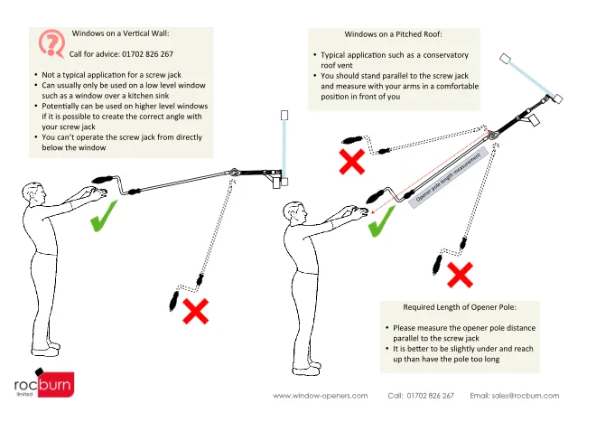 An illustration of how to measure for a winder pole